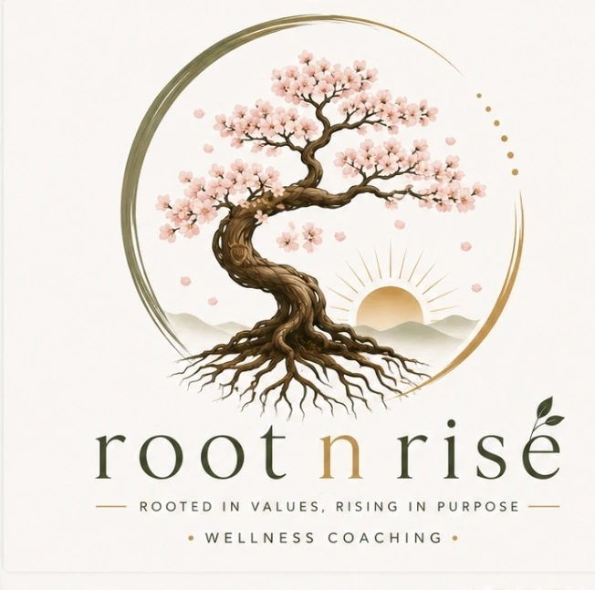 Root n Rise cherry blossom bonsai logo